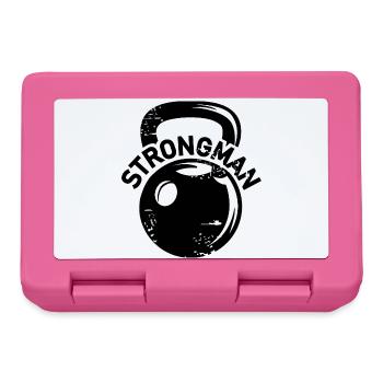 kettlebell strongman Fitness Gewichte Symbol Logo - Brotdose - Pink - Vorne