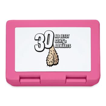 30 ab jetzt gehts abwärts - Geburtstag Geschenk - Brotdose - Pink - Vorne