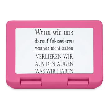 Was wir haben und nicht haben - Brotdose - Pink - Vorne
