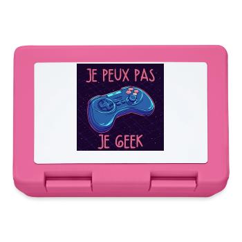 Je peux pas je geek — Manette neon - Boîte à goûter - rose - Devant