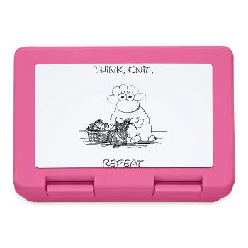 Think, Knit, Repeat – Motif mouton pour les fans de tricot - Boîte à goûter - rose - Devant