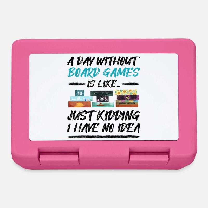 A day without board games - funny saying - Lunchbox - pink