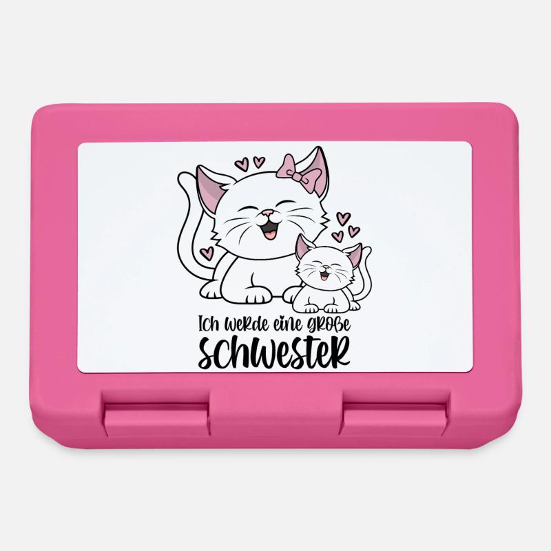 Ich werde eine große Schwester - Katzen Baby Katze - Brotdose - Pink