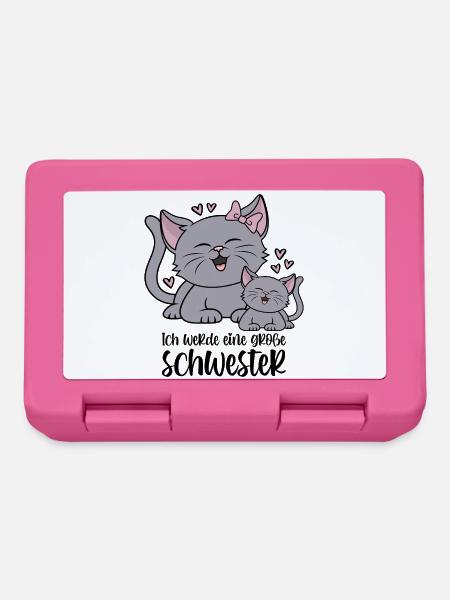 Ich werde eine große Schwester Katze Katzen Kinder - Brotdose - Pink