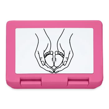 Logo Hands Holding Baby Feet - Lunchbox - pink - Front