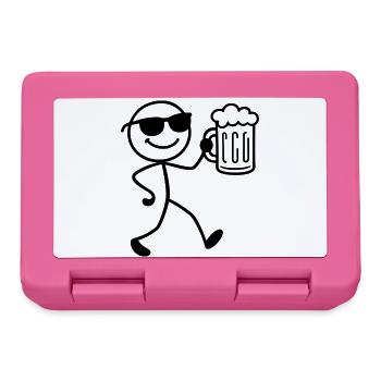 Booze Party Beer Stick Figure - Lunchbox - pink - Front