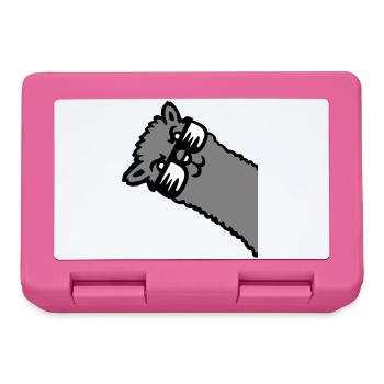Llama Alpaca Head Sunglasses Cool Gray Funny Cute - Lunchbox - pink - Front