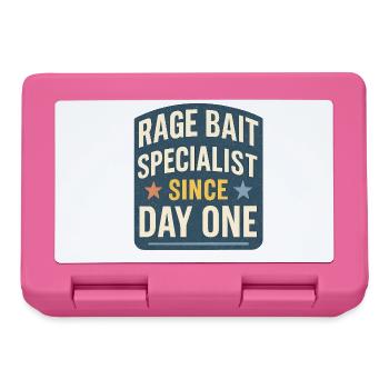 Rage Bait Specialist Since Day One, Funny Saying  - Lunchbox - pink - Front