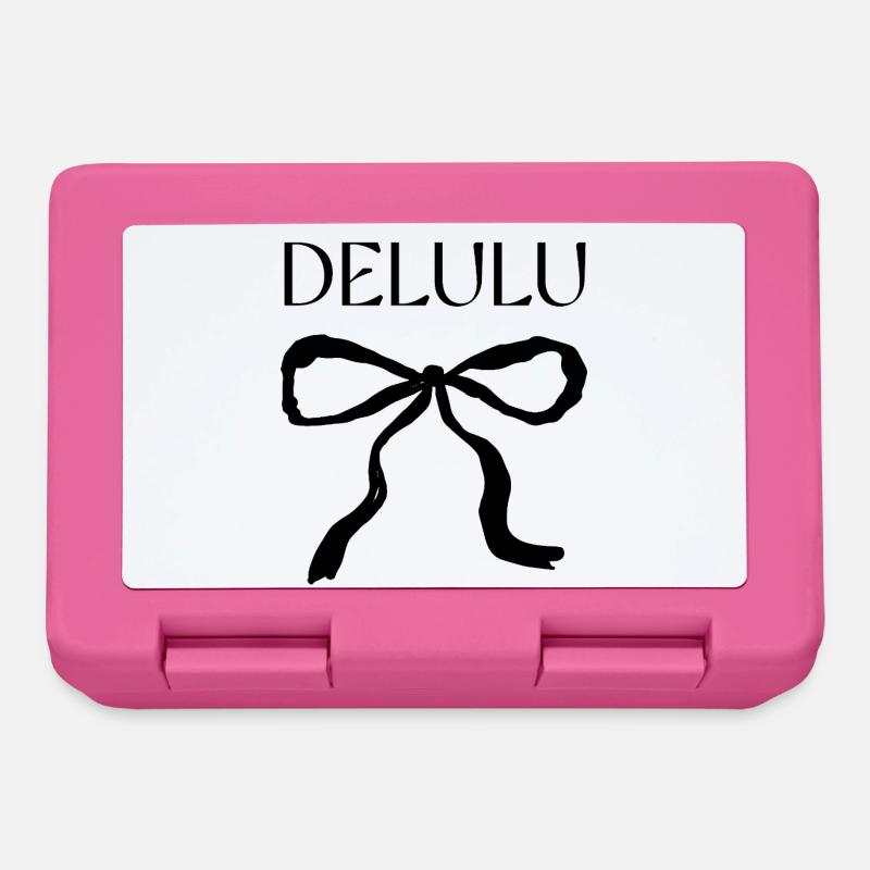 Delulu Spruch mit Schleife - Brotdose - Pink