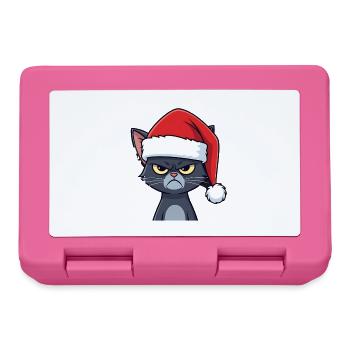 Humeur agacée de chat du Père Noël - Boîte à goûter - rose - Devant