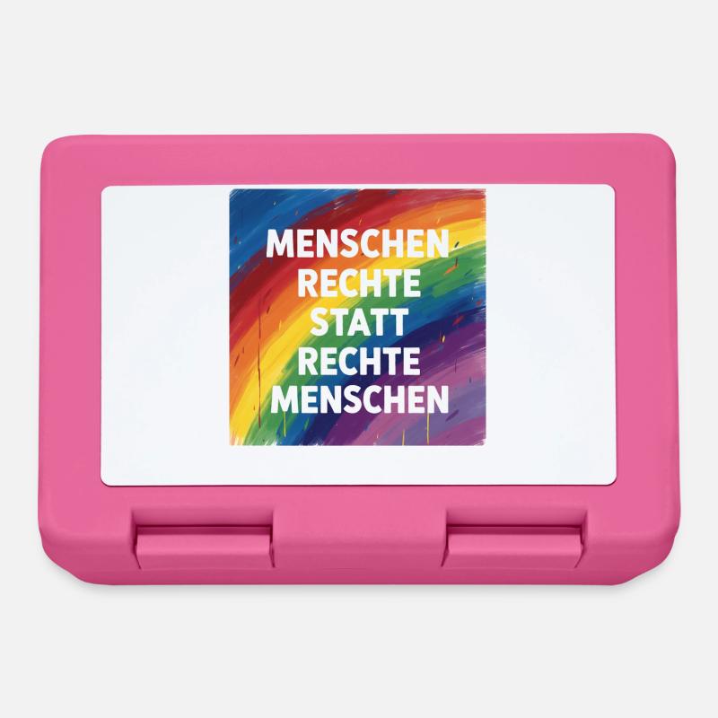 Buntes Menschenrechte statt rechte Menschen - Brotdose - Pink
