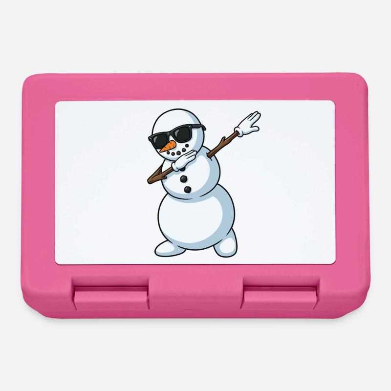 Dab Snowman Cartoon - Brotdose - Pink