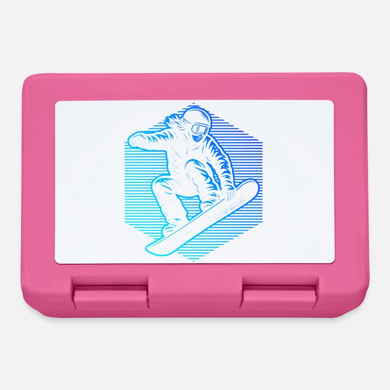 Neon Snowboarder Stripes - Brotdose - Pink