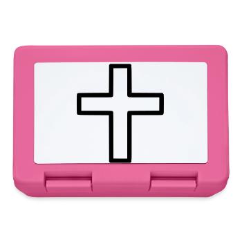 Thick Cross Outline Comic Icon - Lunchbox - pink - Front