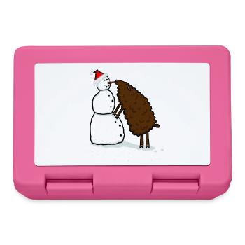 Snowman & Sheep - Lunchbox - pink - Front