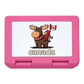 Canada-Moose mit kleinem Begleiter - Brotdose - Pink - Vorne