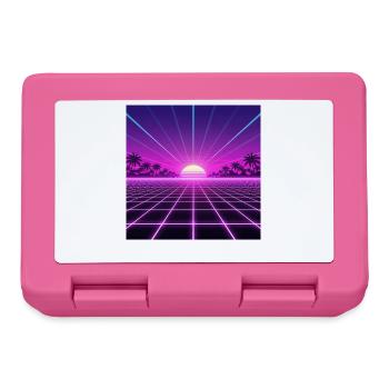 Sunset Neon Retrogrid retour aux années 90 - Boîte à goûter - rose - Devant