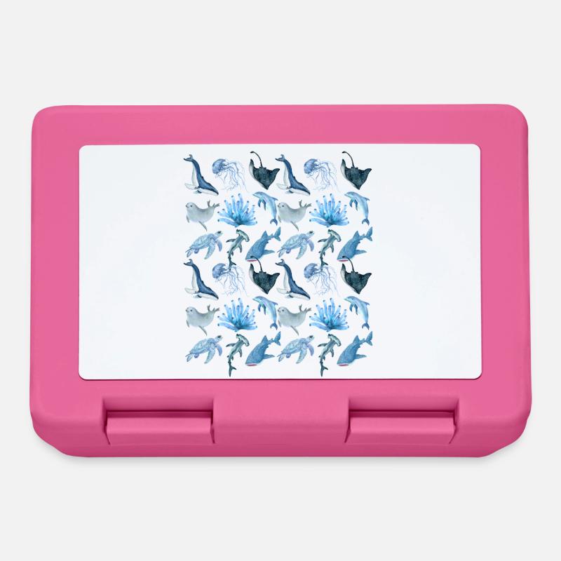 Ocean animals (big) - Lunchbox - pink