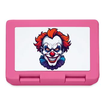 Gruselclown Horror Clown Kopf Porträt Motiv - Brotdose - Pink - Vorne