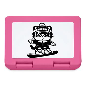 Snowboard Cat - Brotdose - Pink - Vorne