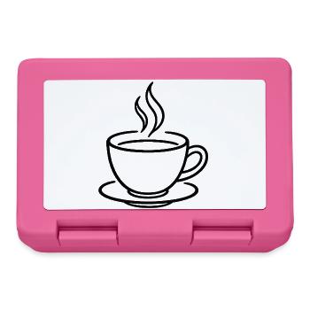 Kaffeetasse in Minimal-Linien - Brotdose - Pink - Vorne