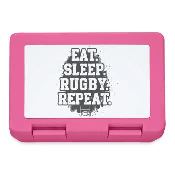 Essen, schlafen, Rugby wiederholen, wiederholen - Brotdose - Pink - Vorne