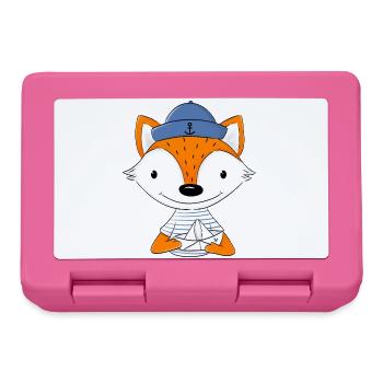 Renard marin avec bateau en papier - Boîte à goûter - rose - Devant