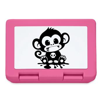 Singe Effrayant avec un Crâne - Boîte à goûter - rose - Devant
