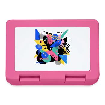 Memphis Style Pattern Retro 80s Geometry Abstract - Lunchbox - pink - Front