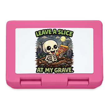 Skeleton slice of pizza at the grave - Lunchbox - pink - Front