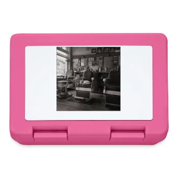 Cat Barbershop Vintage Photo Animal Crime Retro - Lunchbox - pink - Front
