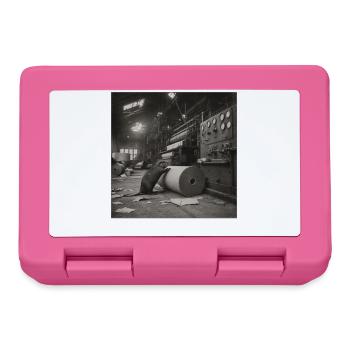 Beaver Paper Mill Industrial Retro Animal Crime - Lunchbox - pink - Front