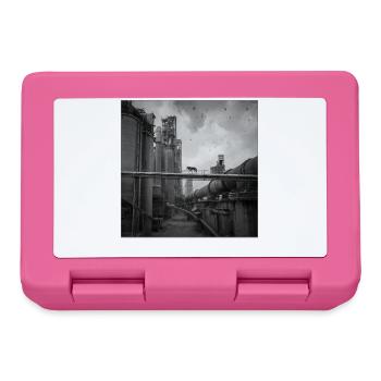 Wolf Lost Place Black & White Art Animal Crime - Lunchbox - pink - Front