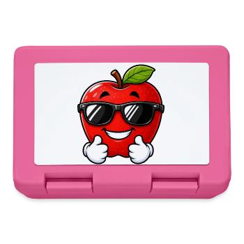 Süßer Kawaii Apfel mit Daumen hoch - Brotdose - Pink - Vorne