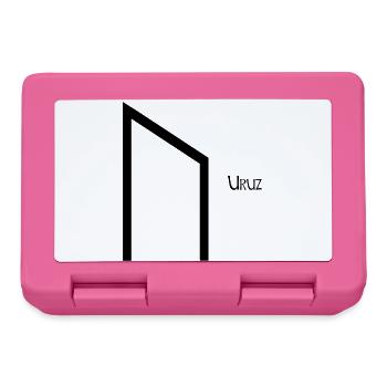 Rune Uruz nommée Black – Viking Futhark - Boîte à goûter - rose - Devant