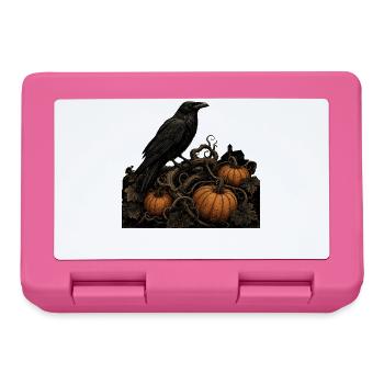 Raven on Pumpkin T-Shirt Vintage Gothic Halloween - Lunchbox - pink - Front