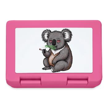 Cartoon Koala raucht Gras - Brotdose - Pink - Vorne
