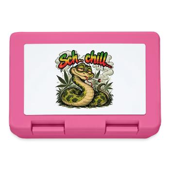 Chill – Bekiffte Schlange | Lustiges Stone Design - Brotdose - Pink - Vorne