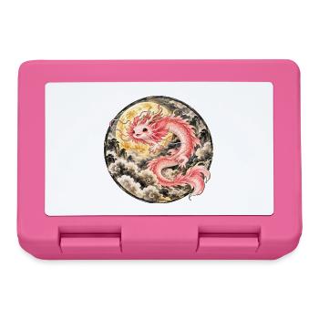 Axolotl Drache – Mystischer Asiatischer Drache - Brotdose - Pink - Vorne