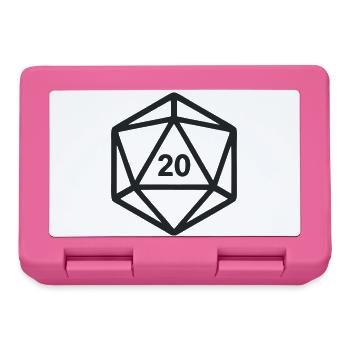 D20 Wuerfel Rollenspiel Grafik - Brotdose - Pink - Vorne