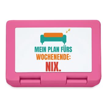 Mein Plan fürs Wochenende: Nix. - Brotdose - Pink - Vorne