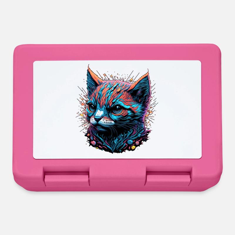 Düsterer Katzenblick - Brotdose - Pink