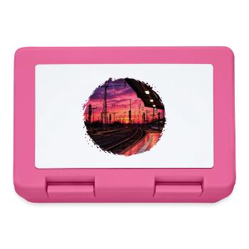 Coucher de soleil sur le quai - Boîte à goûter - rose - Devant