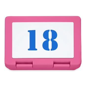 18. 18 JAHRE ALT. 18-JÄHRIGES JUBILÄUM. 18. GEBURTSTAG. - Brotdose - Pink - Vorne