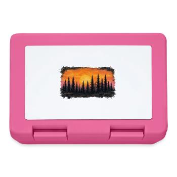Sonnenuntergang Waldsilhouette - Brotdose - Pink - Vorne