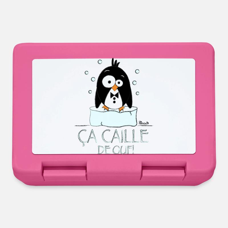 Manchot "Ça"Caille" - Boîte à goûter - rose