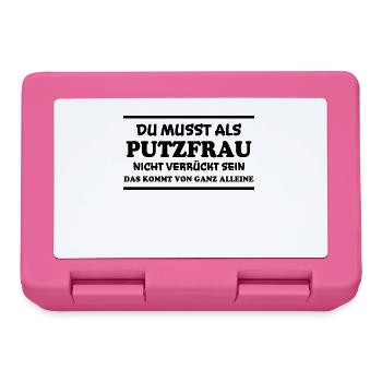 Putzfrau Spruch Reinigungskraft Putzfrau Geschenk - Brotdose - Pink - Vorne