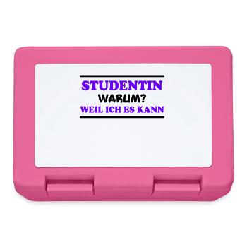 Studentin Spruch Universität Studentin Geschenk - Brotdose - Pink - Vorne