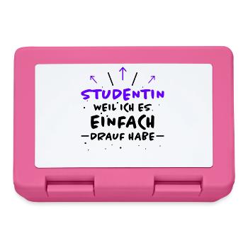 Studentin Spruch Universität Studentin Geschenk - Brotdose - Pink - Vorne