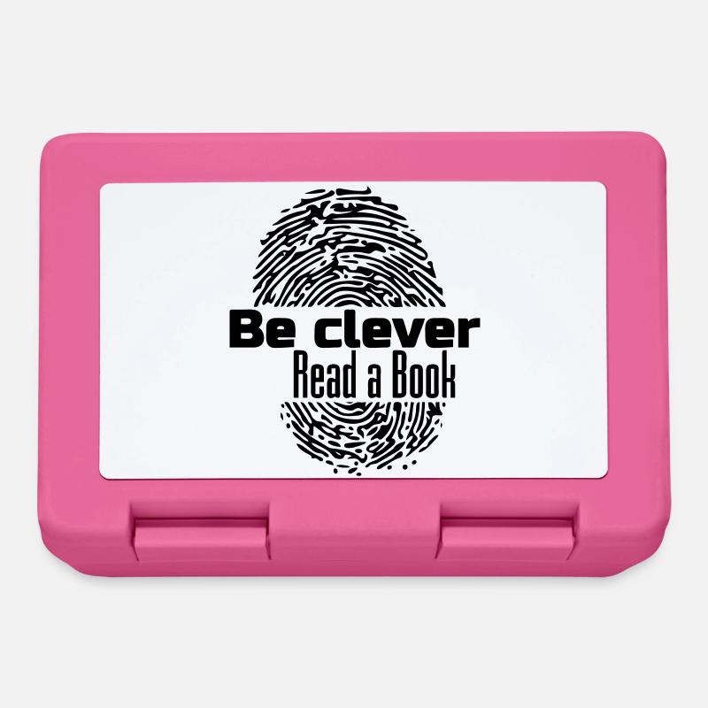 Be clever - Read a Book Buch Bücher Lesen Geschenk - Brotdose - Pink